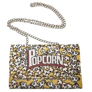 Clutch Purse 8.5”x5” Popcorn Novelty Yellow Crossbody